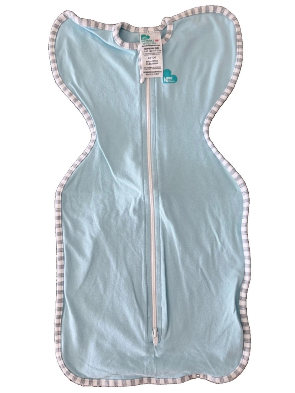 Love To Dream Swaddle UP Original Light Blue Newborn  1.0 TOG, 5 - 8.5 Lbs, EUC